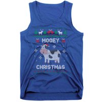 Mooey Christmas Cow Santa Claus Hat Ugly Christmas Funny Gift Tank Top