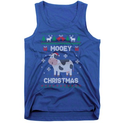 Mooey Christmas Cow Santa Claus Hat Ugly Christmas Funny Gift Tank Top