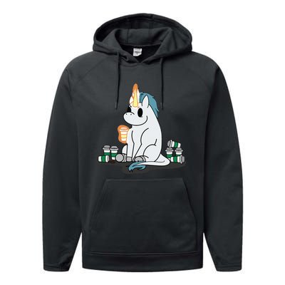 McSnoots Caffeine Coffee Unicorn Performance Fleece Hoodie