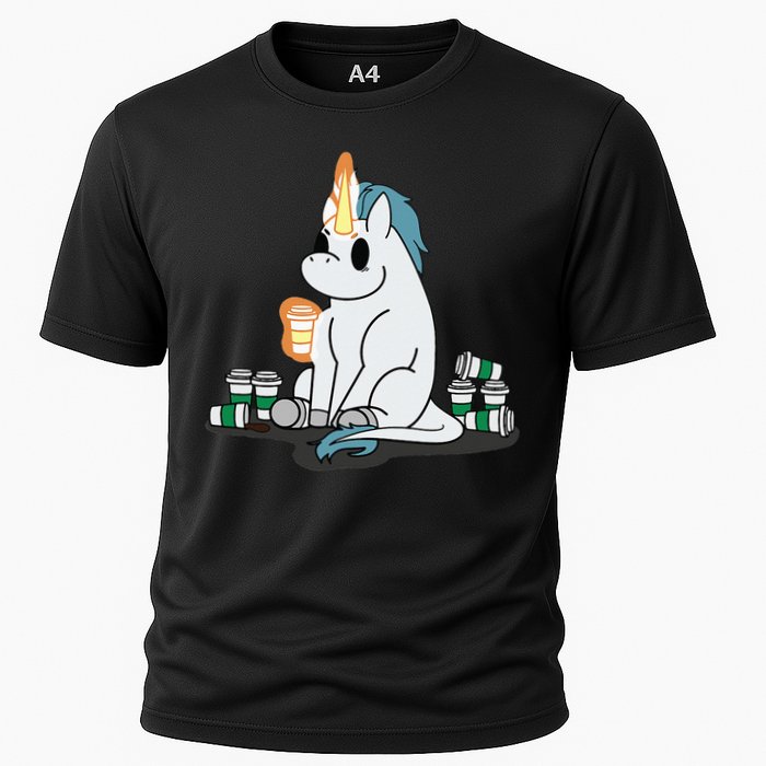 McSnoots Caffeine Coffee Unicorn Cooling Performance Crew T-Shirt