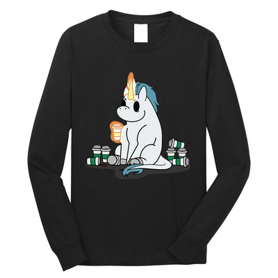 McSnoots Caffeine Coffee Unicorn Long Sleeve Shirt