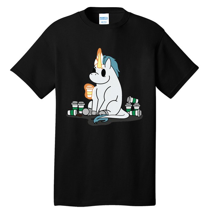 McSnoots Caffeine Coffee Unicorn Tall T-Shirt