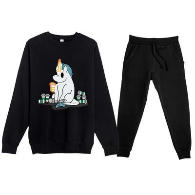 McSnoots Caffeine Coffee Unicorn Premium Crewneck Sweatsuit Set