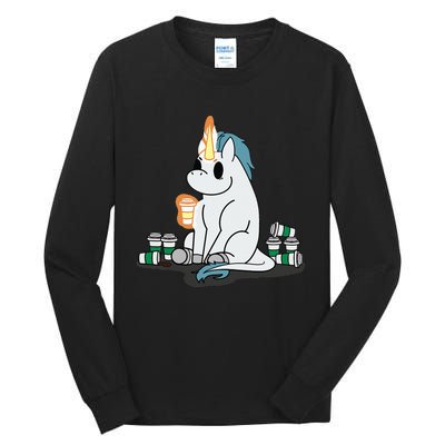 McSnoots Caffeine Coffee Unicorn Tall Long Sleeve T-Shirt