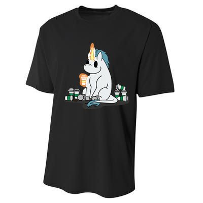 McSnoots Caffeine Coffee Unicorn Performance Sprint T-Shirt