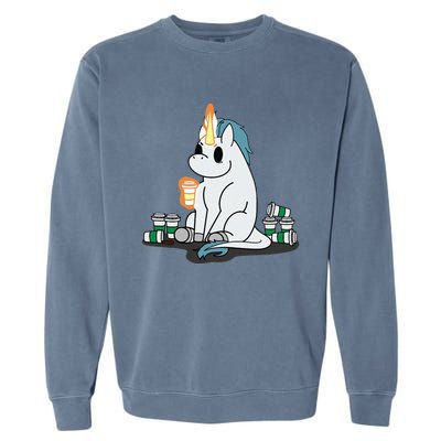 McSnoots Caffeine Coffee Unicorn Garment-Dyed Sweatshirt