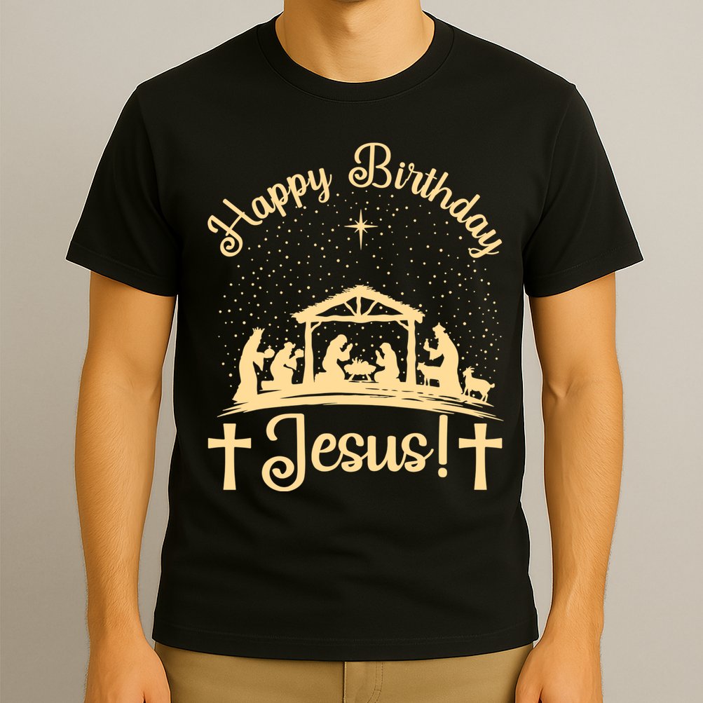 Merry Christmas Christian Happy Birthday Jesus Christ Xmas T-Shirt
