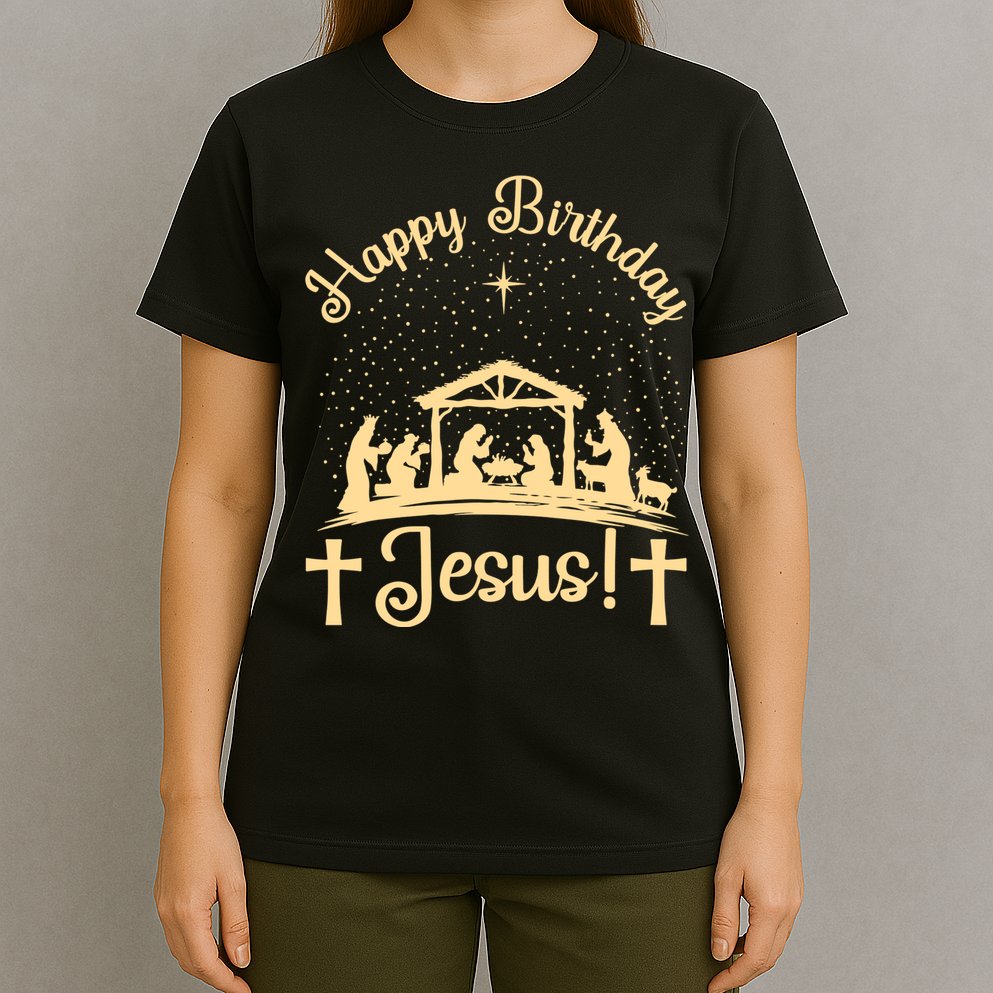 Merry Christmas Christian Happy Birthday Jesus Christ Xmas T-Shirt