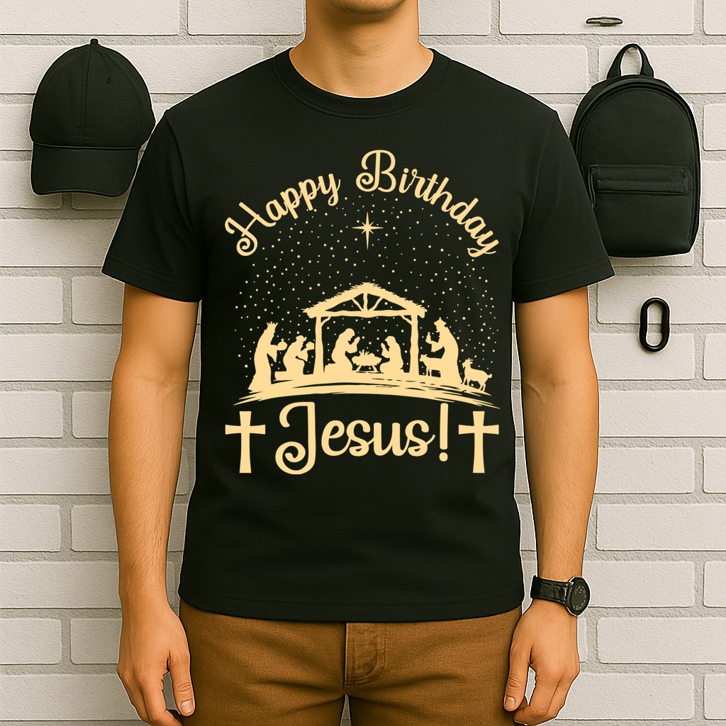 Merry Christmas Christian Happy Birthday Jesus Christ Xmas T-Shirt