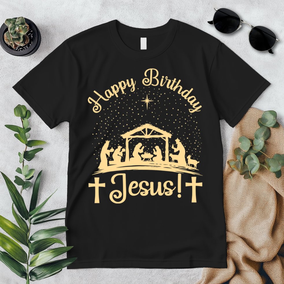 Merry Christmas Christian Happy Birthday Jesus Christ Xmas Premium T-Shirt