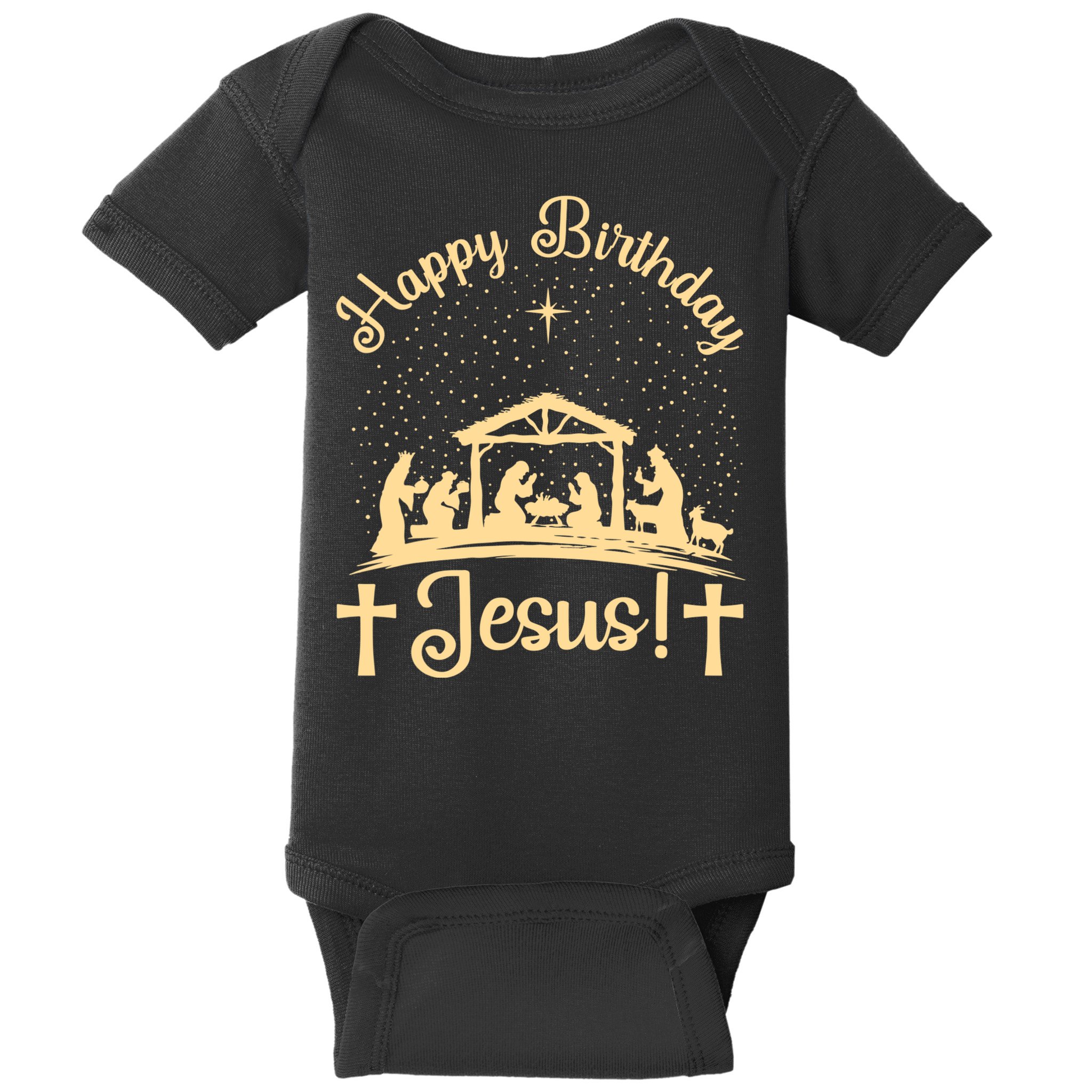 Merry Christmas Christian Happy Birthday Jesus Christ Xmas Baby Bodysuit