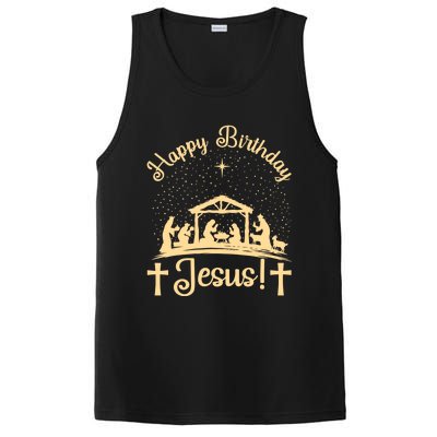 Merry Christmas Christian Happy Birthday Jesus Christ Xmas PosiCharge Competitor Tank