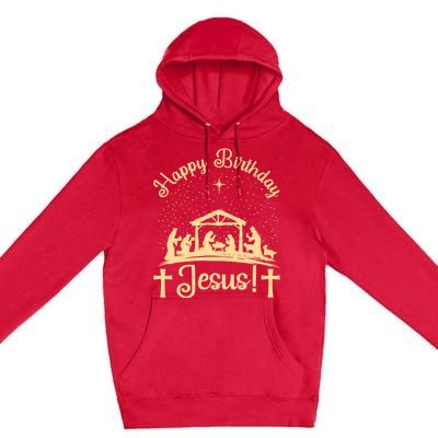 Merry Christmas Christian Happy Birthday Jesus Christ Xmas Premium Pullover Hoodie