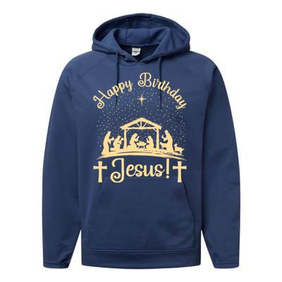 Merry Christmas Christian Happy Birthday Jesus Christ Xmas Performance Fleece Hoodie