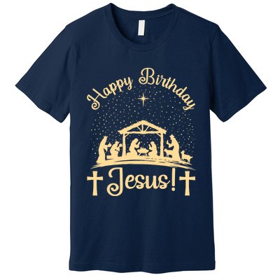 Merry Christmas Christian Happy Birthday Jesus Christ Xmas Premium T-Shirt