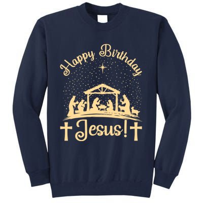 Merry Christmas Christian Happy Birthday Jesus Christ Xmas Tall Sweatshirt