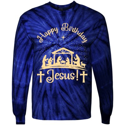 Merry Christmas Christian Happy Birthday Jesus Christ Xmas Tie-Dye Long Sleeve Shirt