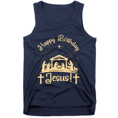 Merry Christmas Christian Happy Birthday Jesus Christ Xmas Tank Top