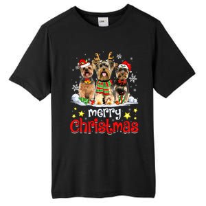 Merry Christmas Cute Yorkshire Terrier Dog Christmas Squad Gift Tall Fusion ChromaSoft Performance T-Shirt