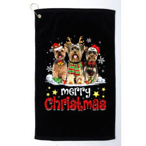 Merry Christmas Cute Yorkshire Terrier Dog Christmas Squad Gift Platinum Collection Golf Towel