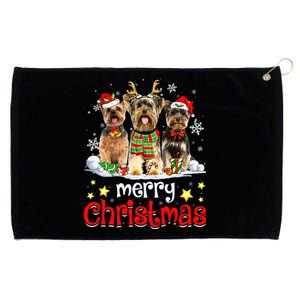 Merry Christmas Cute Yorkshire Terrier Dog Christmas Squad Gift Grommeted Golf Towel