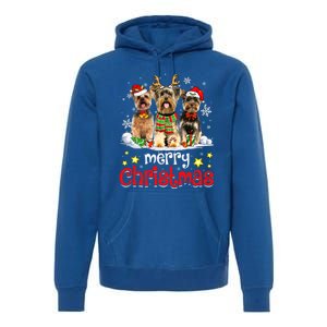 Merry Christmas Cute Yorkshire Terrier Dog Christmas Squad Gift Premium Hoodie