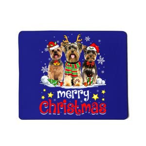 Merry Christmas Cute Yorkshire Terrier Dog Christmas Squad Gift Mousepad