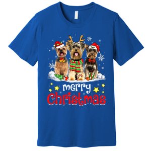 Merry Christmas Cute Yorkshire Terrier Dog Christmas Squad Gift Premium T-Shirt