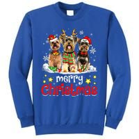 Merry Christmas Cute Yorkshire Terrier Dog Christmas Squad Gift Tall Sweatshirt