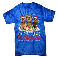 Merry Christmas Cute Yorkshire Terrier Dog Christmas Squad Gift Tie-Dye T-Shirt