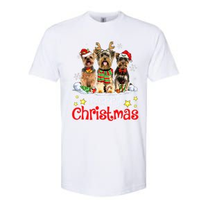 Merry Christmas Cute Yorkshire Terrier Dog Christmas Squad Gift Softstyle CVC T-Shirt