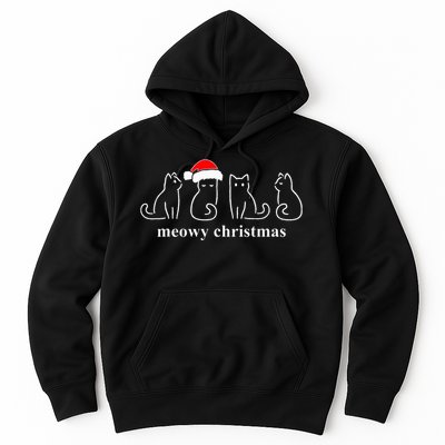 Meowy Catmas Cat Christmas Cute Kitten Cats Santa Hat Xmas Hoodie