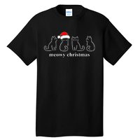 Meowy Catmas Cat Christmas Cute Kitten Cats Santa Hat Xmas Tall T-Shirt