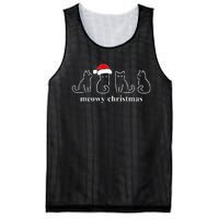 Meowy Catmas Cat Christmas Cute Kitten Cats Santa Hat Xmas Mesh Reversible Basketball Jersey Tank