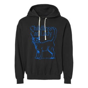 Meidastouch Childless Cat Lady Garment-Dyed Fleece Hoodie