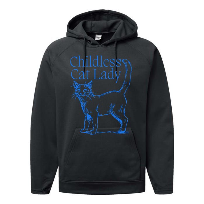 Meidastouch Childless Cat Lady Performance Fleece Hoodie