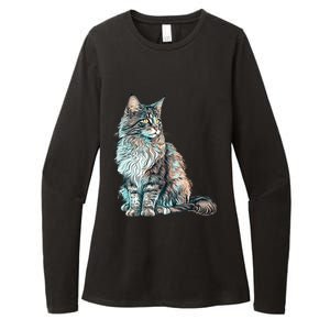 Maine Coon Cat Breed Colorful Mom Lady Womens CVC Long Sleeve Shirt