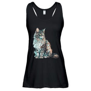 Maine Coon Cat Breed Colorful Mom Lady Ladies Essential Flowy Tank