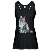 Maine Coon Cat Breed Colorful Mom Lady Ladies Essential Flowy Tank