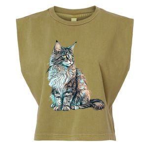 Maine Coon Cat Breed Colorful Mom Lady Garment-Dyed Women's Muscle Tee