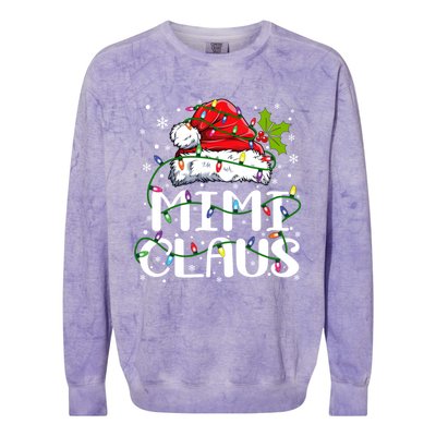 Mimi Claus Christmas Lights Pajama Family Matching Colorblast Crewneck Sweatshirt