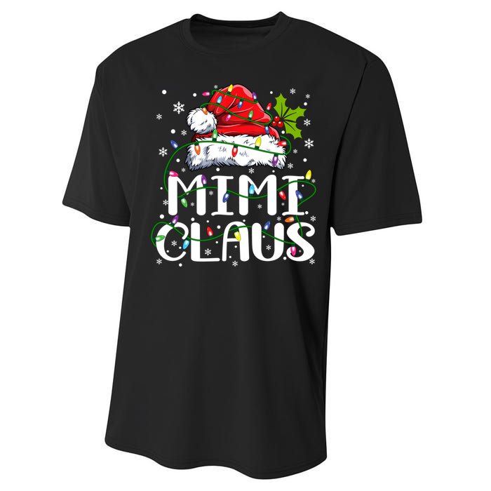 Mimi Claus Christmas Lights Pajama Family Matching Performance Sprint T-Shirt