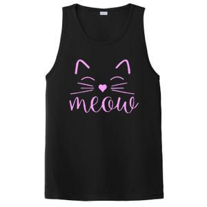 Meow Cute Cat Face Funny Quote For Cat Fans PosiCharge Competitor Tank