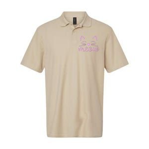 Meow Cute Cat Face Funny Quote For Cat Fans Softstyle Adult Sport Polo