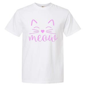 Meow Cute Cat Face Funny Quote For Cat Fans Garment-Dyed Heavyweight T-Shirt