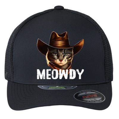 Meowdy Cat Cowboy Funny Cat Meme Flexfit Unipanel Trucker Cap