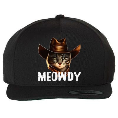 Meowdy Cat Cowboy Funny Cat Meme Wool Snapback Cap