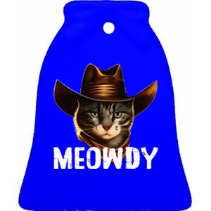 Meowdy Cat Cowboy Funny Cat Meme Ceramic Bell Ornament