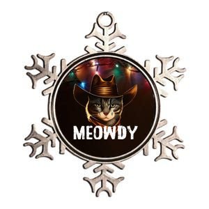 Meowdy Cat Cowboy Funny Cat Meme Metallic Star Ornament