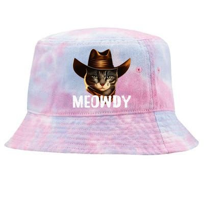 Meowdy Cat Cowboy Funny Cat Meme Tie-Dyed Bucket Hat